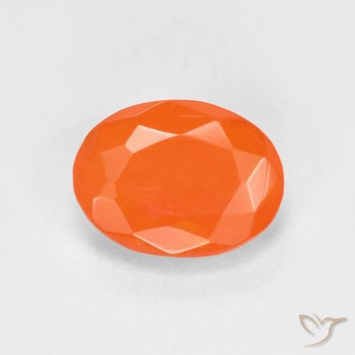 0.65ct Natural Naranja claro Ópalo de fuego, Ovalada, Transparente