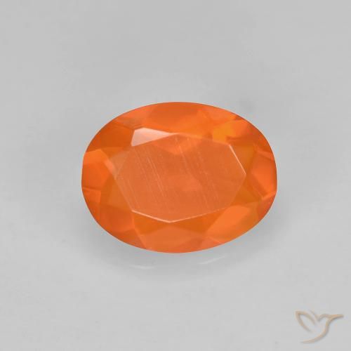 0.65ct Natural Naranja medio Ópalo de fuego, Ovalada, Transparente