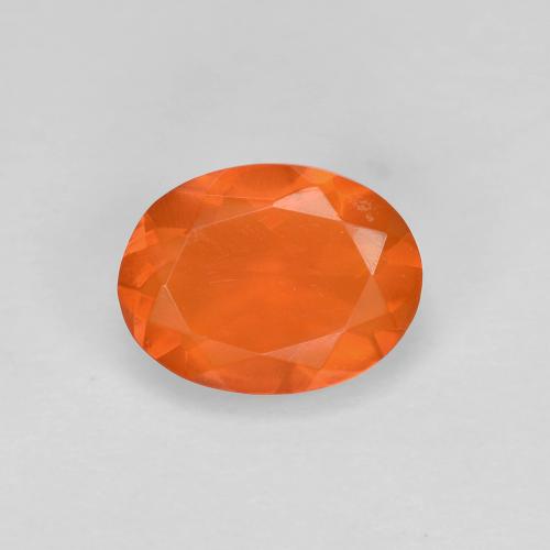 Ópalo de fuego naranja natural de 0,67 ct, corte óvalo, transparente