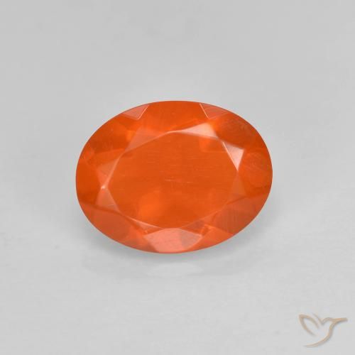 0.65ct Natural Naranja claro Ópalo de fuego, Ovalada, Transparente
