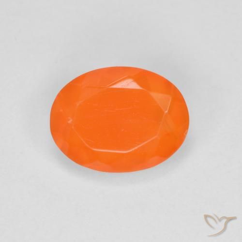 0.70ct Natural Naranja rojizo Ópalo de fuego, Ovalada, Transparente