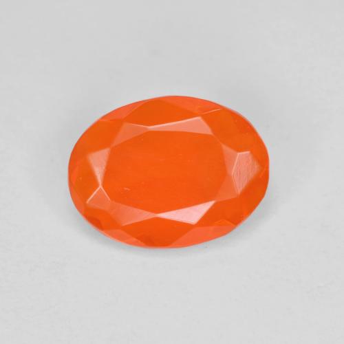 Ópalo de fuego naranja natural de 0,53 ct, corte óvalo, transparente