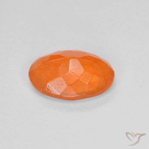Ópalo de fuego Naranja medio natural de 0.60 ct, Corte Óvalo, Transparente