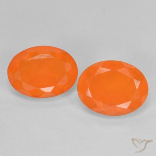 Gemas de ópalo de fuego naranja natural de 1,37 ct, corte óvalo, transparente