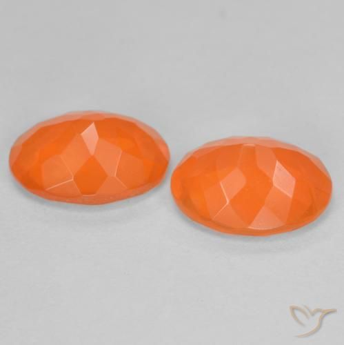 Gemas de ópalo de fuego naranja natural de 1,37 ct, corte óvalo, transparente