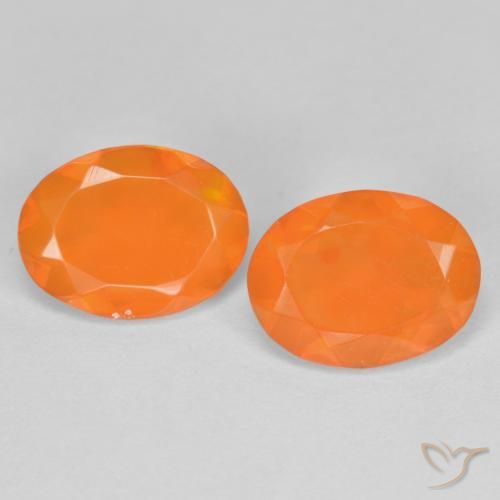 1.26ctw Natural Naranja medio Ópalo de fuego, Ovalada, Transparente