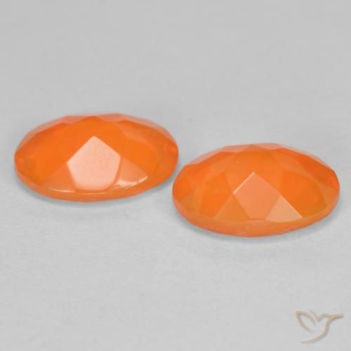 Gemas de Ópalo de fuego Naranja medio natural de 1.26 ct, Ovalada, Transparente