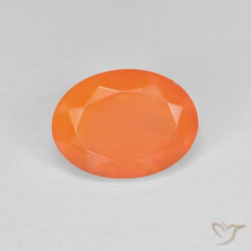 0.85ct Natural Naranja medio Ópalo de fuego, Ovalada, Transparente