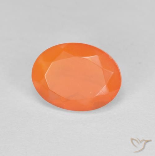 Ópalo de fuego Naranja medio natural de 0.85 ct, Ovalada, Transparente