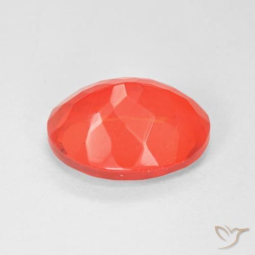 Ópalo de fuego Rojo-naranja carmesí claro natural de 3.17 ct, Ovalada, Transparente
