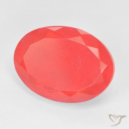 Ópalo de fuego Naranja rojo intenso natural de 8.53 ct, Ovalada, Transparente