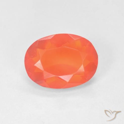 1.32ct Natural Naranja claro Ópalo de fuego, Ovalada, Transparente