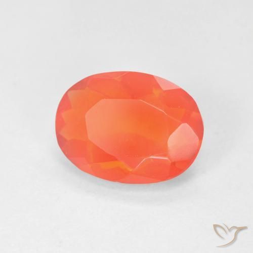 Ópalo de fuego Naranja claro natural de 1.32 ct, Ovalada, Transparente