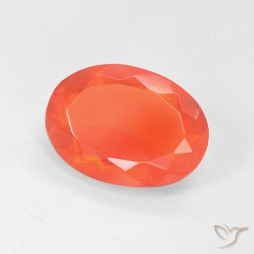 Ópalo de fuego Naranja claro natural de 1.97 ct, Ovalada, Transparente
