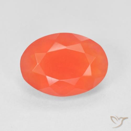 1.92ct Natural Rojo-naranja carmesí claro Ópalo de fuego, Ovalada, Transparente