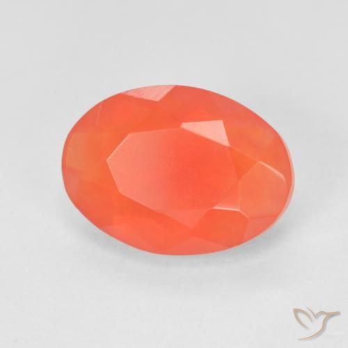 Ópalo de fuego Rojo-naranja carmesí claro natural de 1.92 ct, Ovalada, Transparente