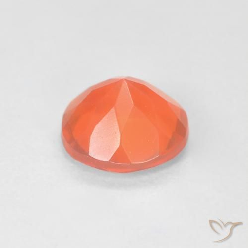 Ópalo de fuego Naranja claro natural de 0.72 ct, Redondo, Transparente