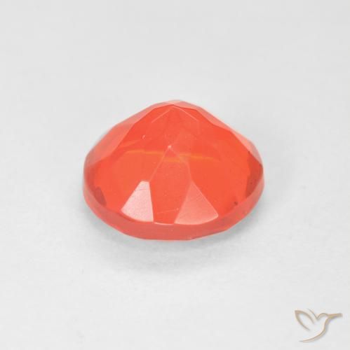 Ópalo de fuego Naranja claro natural de 1.26 ct, Corte Redondo, Transparente