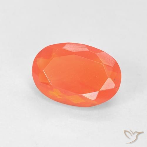 0.74ct Natural Naranja claro Ópalo de fuego, Ovalada, Transparente