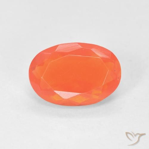 Ópalo de fuego Naranja claro natural de 0.74 ct, Ovalada, Transparente