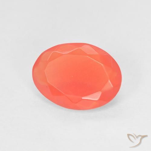 Ópalo de fuego Naranja rojo intenso natural de 0.92 ct, Ovalada, Transparente