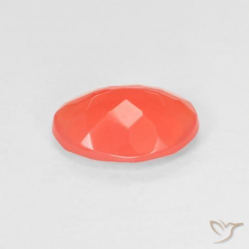 Ópalo de fuego Naranja rojo intenso natural de 0.92 ct, Ovalada, Transparente