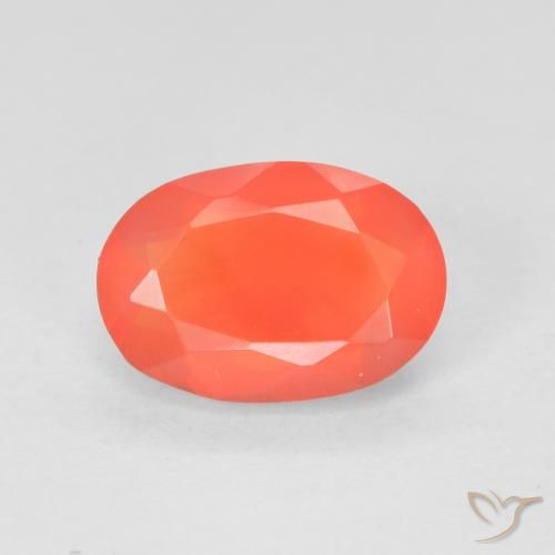 1.30ct Natural Rojo-naranja carmesí claro Ópalo de fuego, Ovalada, Transparente