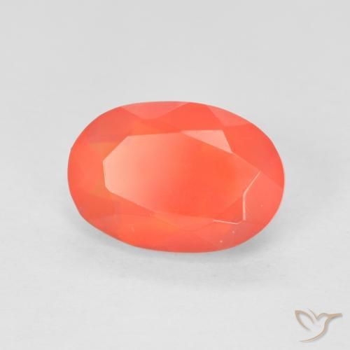 Ópalo de fuego Rojo-naranja carmesí claro natural de 1.30 ct, Ovalada, Transparente