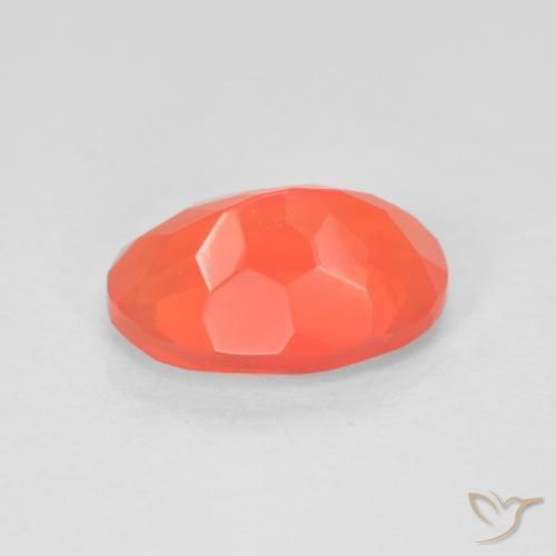 Ópalo de fuego Rojo-naranja carmesí claro natural de 1.30 ct, Ovalada, Transparente