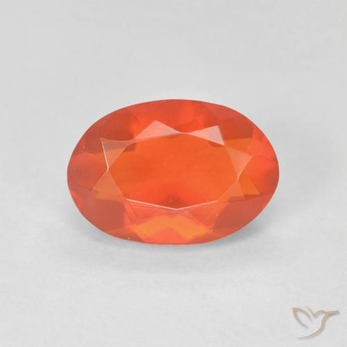 1.13ct Natural Naranja medio Ópalo de fuego, Ovalada, Transparente