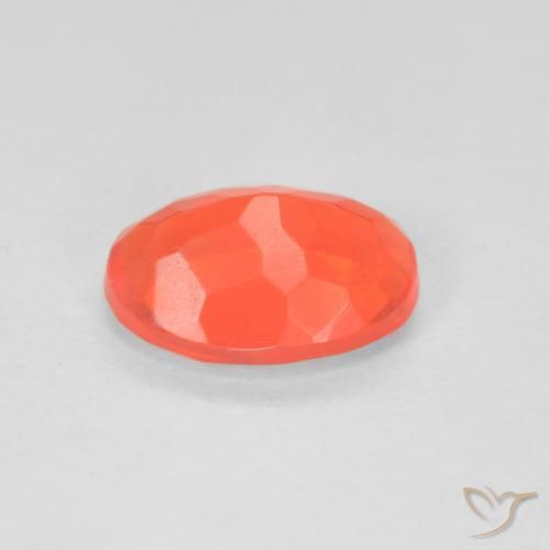 Ópalo de fuego Naranja rojo intenso natural de 0.79 ct, Ovalada, Transparente