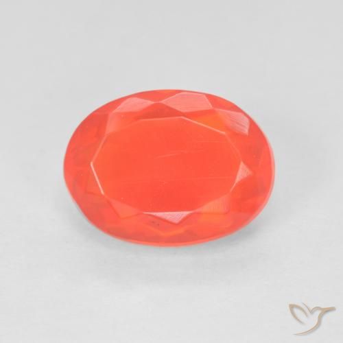 1.84ct Natural Naranja rojo intenso Ópalo de fuego, Ovalada, Transparente