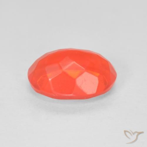 Ópalo de fuego Naranja rojo intenso natural de 1.84 ct, Ovalada, Transparente