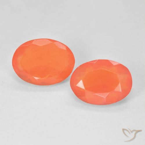 Gemas de Ópalo de fuego Naranja claro natural de 2.19 ct, Ovalada, Transparente