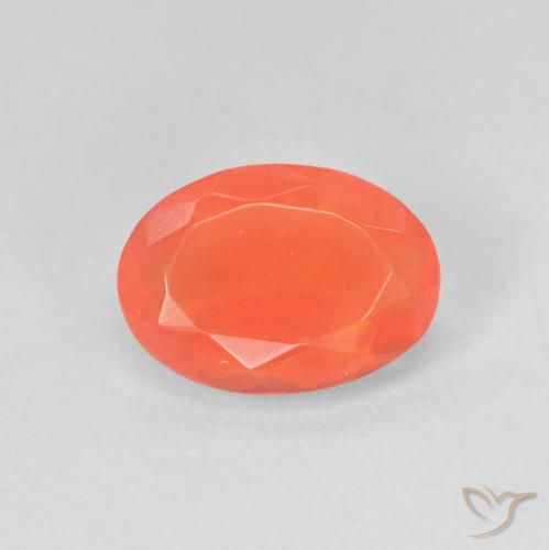 0.88ct Natural Naranja claro Ópalo de fuego, Ovalada, Transparente