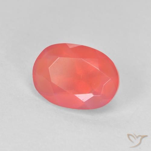 Ópalo de fuego Naranja claro natural de 1.25 ct, Ovalada, Transparente