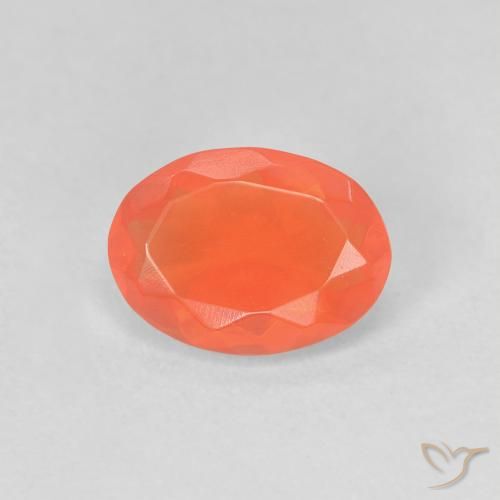 0.63ct Natural Naranja claro Ópalo de fuego, Ovalada, Transparente