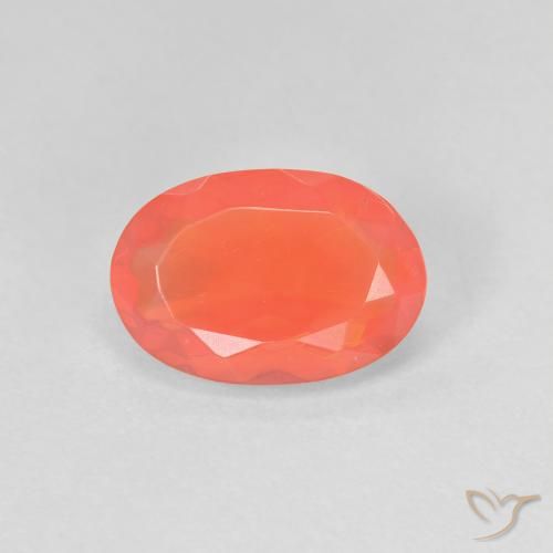 1.03ct Natural Naranja claro Ópalo de fuego, Ovalada, Transparente