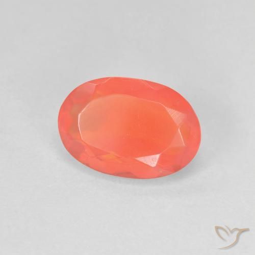 Ópalo de fuego Naranja claro natural de 1.03 ct, Ovalada, Transparente
