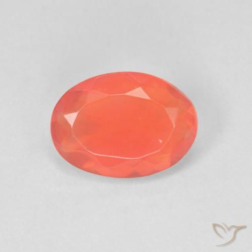 1.02ct Natural Naranja claro Ópalo de fuego, Ovalada, Transparente