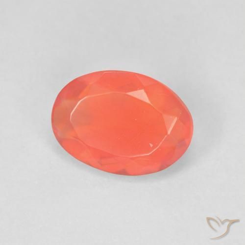 Ópalo de fuego Naranja claro natural de 1.02 ct, Ovalada, Transparente