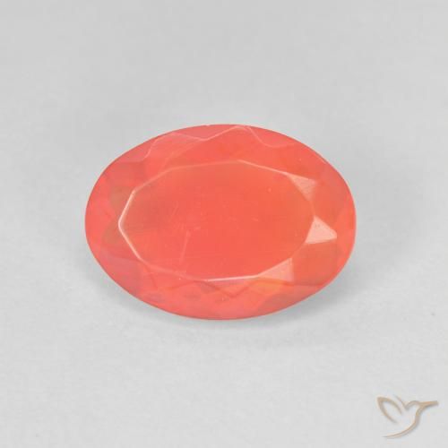 1.58ct Natural Naranja claro Ópalo de fuego, Ovalada, Transparente