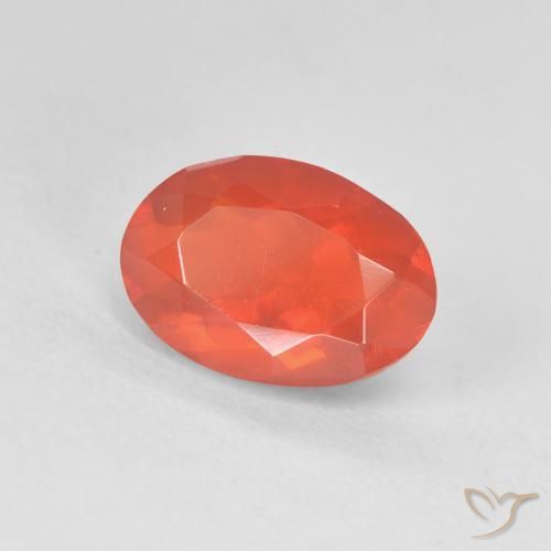 Ópalo de fuego Naranja medio natural de 1.29 ct, Ovalada, Transparente