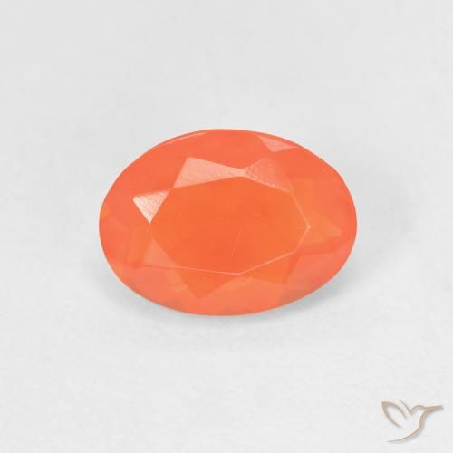 0.66ct Natural Naranja claro Ópalo de fuego, Ovalada, Transparente