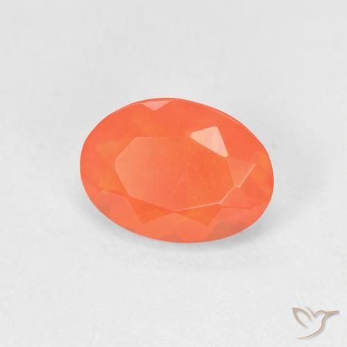 Ópalo de fuego Naranja claro natural de 0.66 ct, Ovalada, Transparente