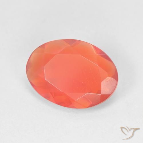 Ópalo de fuego naranja natural de 1,73 ct, corte óvalo, transparente