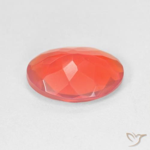 Ópalo de fuego naranja natural de 1,73 ct, corte óvalo, transparente