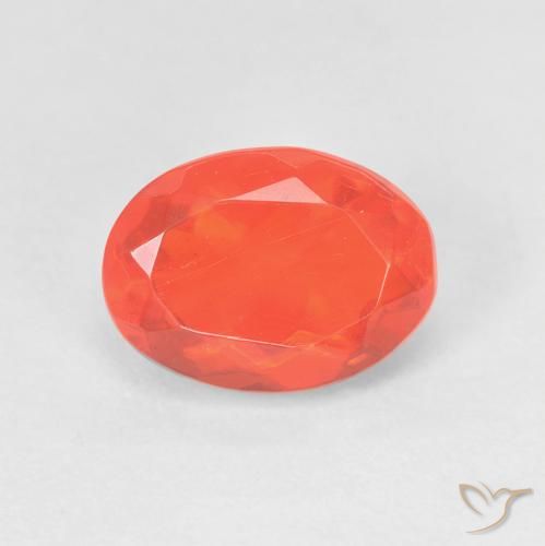 1.34ct Natural Naranja intenso Ópalo de fuego, Ovalada, Transparente