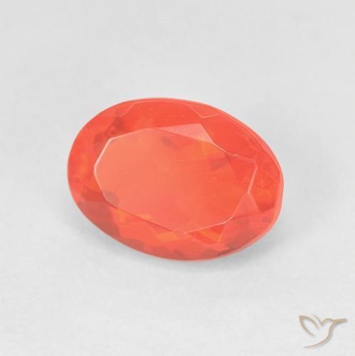 Ópalo de fuego Naranja intenso natural de 1.34 ct, Ovalada, Transparente