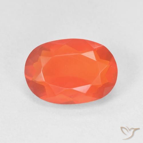 1.47ct Natural Naranja fuego Ópalo de fuego, Ovalada, Transparente